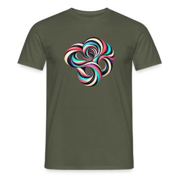 Abstrakte Spirale Optische Täuschung Bunter Wirbel - Männer T-Shirt - Militärgrün - Vorne - AI Model Male 178 light (178cm)