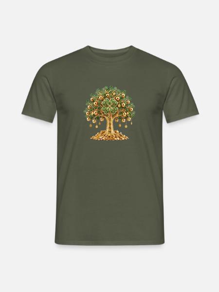Goldener Kleeblattbaum - Männer T-Shirt - Militärgrün
