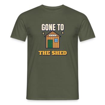 Gone To The Shed Lustiger Gartenschuppen Papa Tee - Männer T-Shirt - Militärgrün - Vorne - AI Model Male 178 light (178cm)