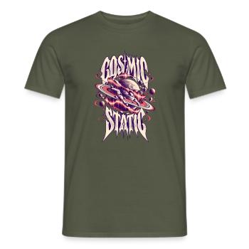 Kosmische Psychedelik Planet - Männer T-Shirt - Militärgrün - Vorne - AI Model Male 178 light (178cm)