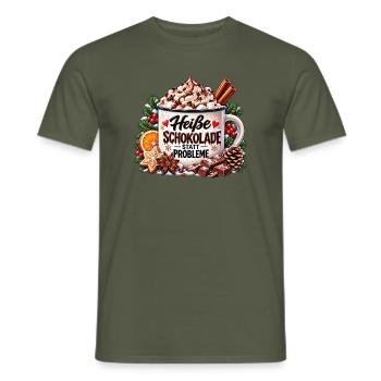 Heiße Schokolade statt Probleme - Männer T-Shirt - Militärgrün - Vorne - AI Model Male 178 light (178cm)