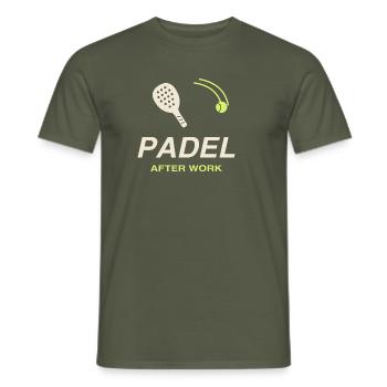 Padel After Work Motiv Grafik - Männer T-Shirt - Militärgrün - Vorne - AI Model Male 178 light (178cm)