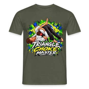 Brazilian Jiu-Jitsu Triangle Choke Master BJJ - Männer T-Shirt - Militärgrün - Vorne - AI Model Male 178 light (178cm)