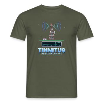 TINNITUS IMMER AUF EMPFANG - Männer T-Shirt - Militärgrün - Vorne - AI Model Male 178 light (178cm)