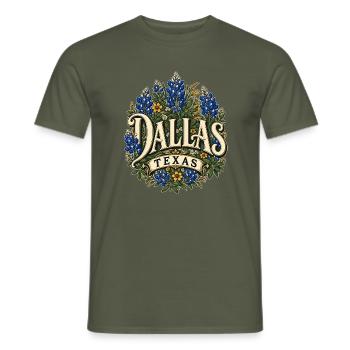 Dallas Texas Blumenbouquet Design - Männer T-Shirt - Militärgrün - Vorne - AI Model Male 178 light (178cm)