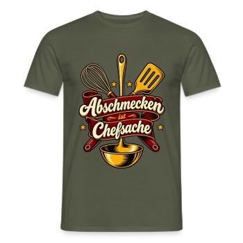 Lustiges Koch Shirt - Abschmecken ist Chefsache - Männer T-Shirt - Militärgrün - Vorne - AI Model Male 178 light (178cm)