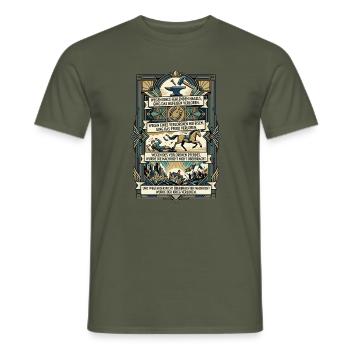 Wegen_eines_fehlenden_Nagels_-- - Männer T-Shirt - Militärgrün - Vorne - AI Model Male 178 light (178cm)