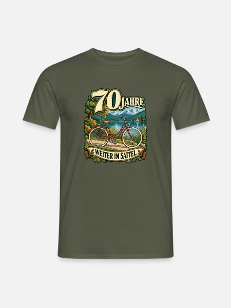 70 Jahre Weiter im Sattel - Männer T-Shirt - Militärgrün
