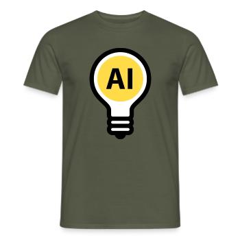 Glühbirne - Künstliche Intelligenz Cyber-Intelligz - Männer T-Shirt - Militärgrün - Vorne - AI Model Male 178 light (178cm)