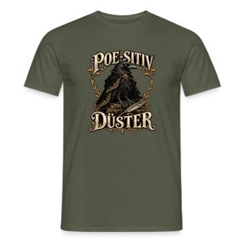 Poe sitiv düster Rabe - Männer T-Shirt - Militärgrün - Vorne - AI Model Male 178 light (178cm)