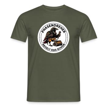 Tontechniker Phasendreher PA System - Männer T-Shirt - Militärgrün - Vorne - AI Model Male 178 light (178cm)