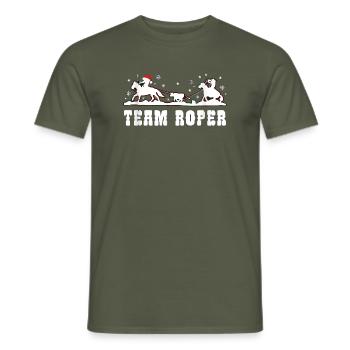 Team Roper Rodeo Cowboy Lasso Weihnachten - Männer T-Shirt - Militärgrün - Vorne - AI Model Male 178 light (178cm)