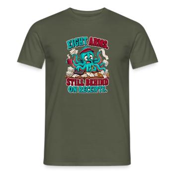  Buchhalter Oktopus Eight Arms Still Behind on - Männer T-Shirt - Militärgrün - Vorne - AI Model Male 178 light (178cm)