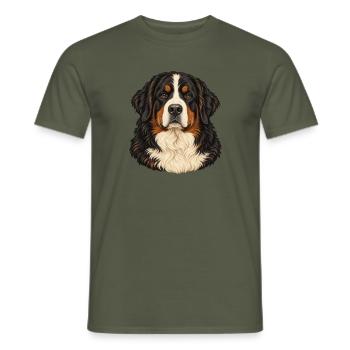 Berner Sennenhund – Treuer Blick - Männer T-Shirt - Militärgrün - Vorne - AI Model Male 178 light (178cm)