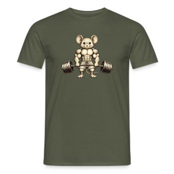 Maus Hantel Gewichtheber Sport Muskulös - Männer T-Shirt - Militärgrün - Vorne - AI Model Male 178 light (178cm)