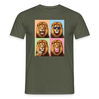 Löwen Löwe - Männer T-Shirt - Militärgrün - Vorne - AI Model Male 178 light (178cm)