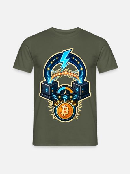 Bitcoin Lightning Kanal Knoten Routing - Männer T-Shirt - Militärgrün