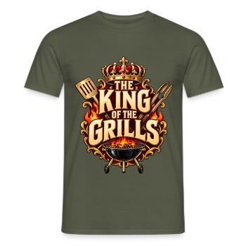 The King of the Grills – König am Grill - Männer T-Shirt - Militärgrün - Vorne - AI Model Male 178 light (178cm)