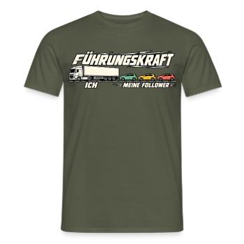 Führungskraft – LKW und meine Follower - Männer T-Shirt - Militärgrün - Vorne - AI Model Male 178 light (178cm)