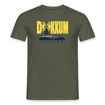 Dokkum  Friesland Windmühle Bollwerk Design - Männer T-Shirt - Militärgrün - Vorne - AI Model Male 178 light (178cm)