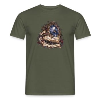Mitternachtsbuchtraum Märchenwelt - Männer T-Shirt - Militärgrün - Vorne - AI Model Male 178 light (178cm)