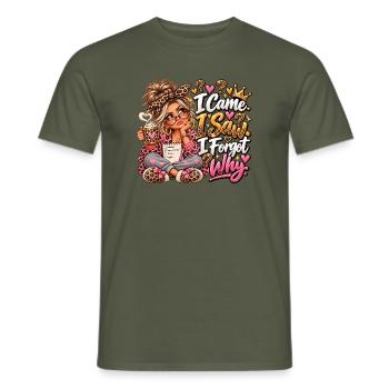 Leopardenkosmos Kaffeezauber - Männer T-Shirt - Militärgrün - Vorne - AI Model Male 178 light (178cm)