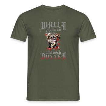 Dobermann Walla genau so und noch doller - Männer T-Shirt - Militärgrün - Vorne - AI Model Male 178 light (178cm)