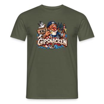 Gipsnacken Kiez   - Männer T-Shirt - Militärgrün - Vorne - AI Model Male 178 light (178cm)
