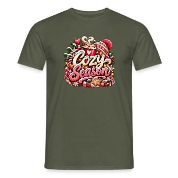 Gemütliche Saison - Männer T-Shirt - Militärgrün - Vorne - AI Model Male 178 light (178cm)