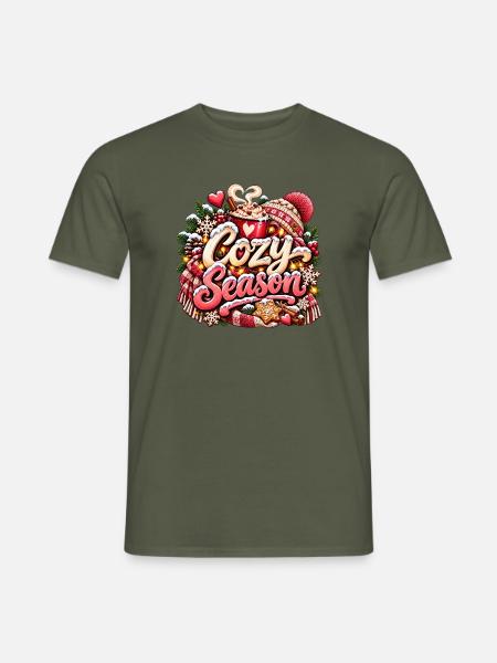 Gemütliche Saison - Männer T-Shirt - Militärgrün