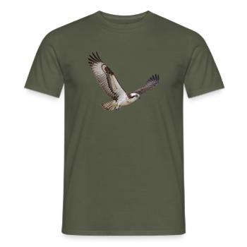 Fischadler im Flug – Greifvogel mit weißem Kopf - Männer T-Shirt - Militärgrün - Vorne - AI Model Male 178 light (178cm)
