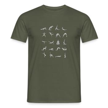 Yoga - Männer T-Shirt - Militärgrün - Vorne - AI Model Male 178 light (178cm)