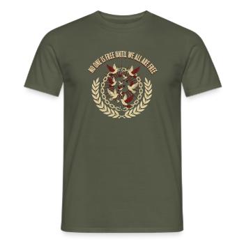 Gemeinsam Frei Taubenkreis - Männer T-Shirt - Militärgrün - Vorne - AI Model Male 178 light (178cm)