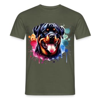 Rottweiler Motiv - Männer T-Shirt - Militärgrün - Vorne - AI Model Male 178 light (178cm)