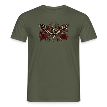 Totenkopfschwärmer Gothic Motte - Männer T-Shirt - Militärgrün - Vorne - AI Model Male 178 light (178cm)