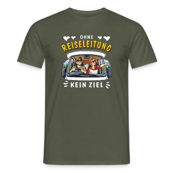 Camping Ohne Reiseleitung kein Ziel - Männer T-Shirt - Militärgrün - Vorne - AI Model Male 178 light (178cm)