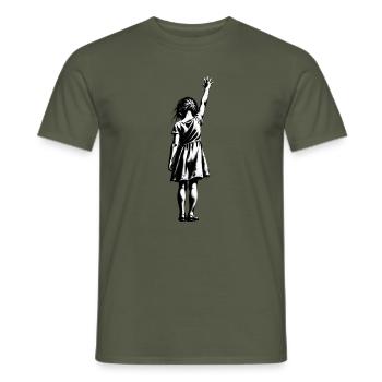 Silhouette eines Mädchens - Männer T-Shirt - Militärgrün - Vorne - AI Model Male 178 light (178cm)