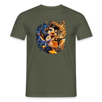 BeatPinguin Groove - Männer T-Shirt - Militärgrün - Vorne - AI Model Male 178 light (178cm)