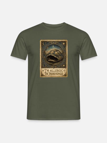 I'm Allergic To Mornings Turtle - Männer T-Shirt - Militärgrün