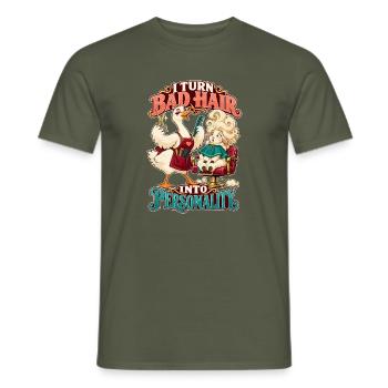  Friseurin I Turn Bad Hair Into Personality - Männer T-Shirt - Militärgrün - Vorne - AI Model Male 178 light (178cm)