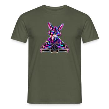 Neon DJ Donkey - Männer T-Shirt - Militärgrün - Vorne - AI Model Male 178 light (178cm)