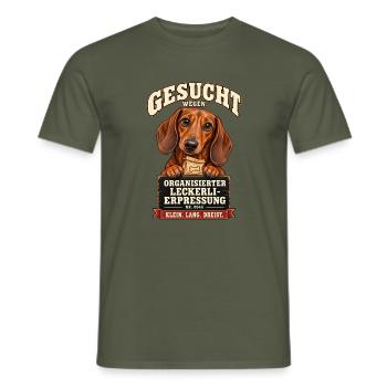 Liebevolles und humorvolles Dackel Design - Männer T-Shirt - Militärgrün - Vorne - AI Model Male 178 light (178cm)