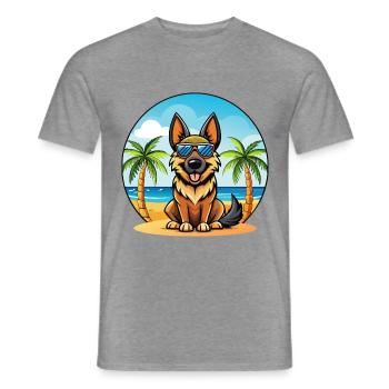 Deutsche Schafpudel Hunderasse Cartoon Sonnenbrille - Männer T-Shirt - Graphit meliert - Vorne - AI Model Male 178 light (178cm)
