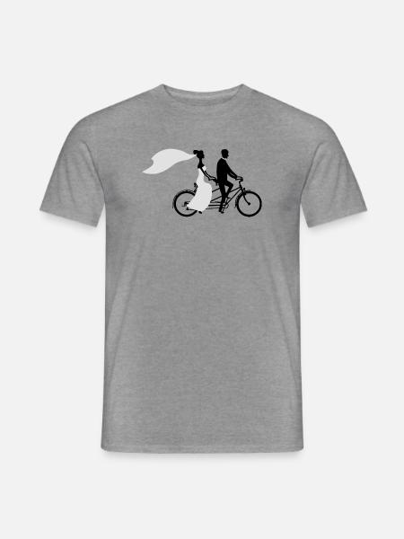 Hochzeit Fahrrad/Tandem - Männer T-Shirt - Graphit meliert