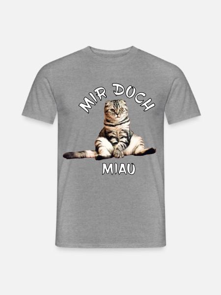 Katze – Mir doch miau - Männer T-Shirt - Graphit meliert