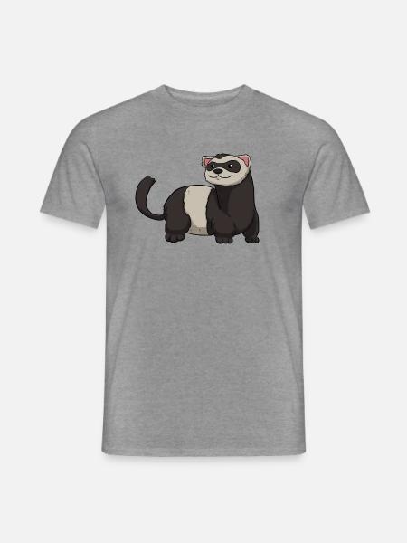 Ferret Frettchen - Männer T-Shirt - Graphit meliert
