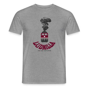 Ludmilla vor mit Rauch BR 130 131 132 230 231 232 - Männer T-Shirt - Graphit meliert - Vorne - AI Model Male 178 light (178cm)