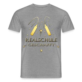 Realschule geschafft Realschulabschluss - Männer T-Shirt - Graphit meliert - Vorne - AI Model Male 178 light (178cm)