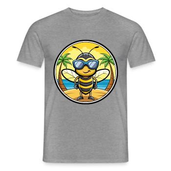 Biene Lustige Cartoon Sommer Strand Sonnenbrille Aufkleber - Männer T-Shirt - Graphit meliert - Vorne - AI Model Male 178 light (178cm)