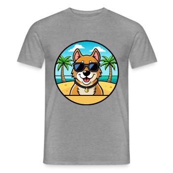 Alano Español Hunderasse Cartoon Sonnenbrille Strand - Männer T-Shirt - Graphit meliert - Vorne - AI Model Male 178 light (178cm)